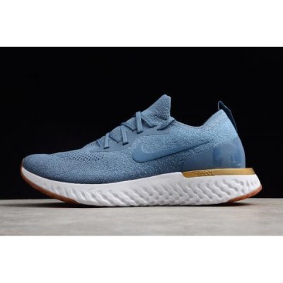 Nike Erkek Epic React Flyknit Mavi / Metal Altın Koşu Ayakkabısı Türkiye - AJGCXVKG